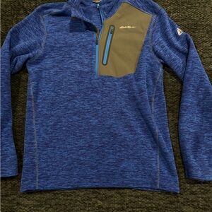 Eddie Bauer Men's Blue  1/4 Zip fleece Sweater